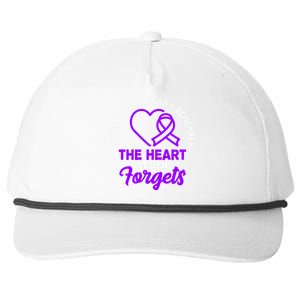 What The Mind Can't Remember The Heart Never Forgets Pancreatic Cancer Snapback Five-Panel Rope Hat