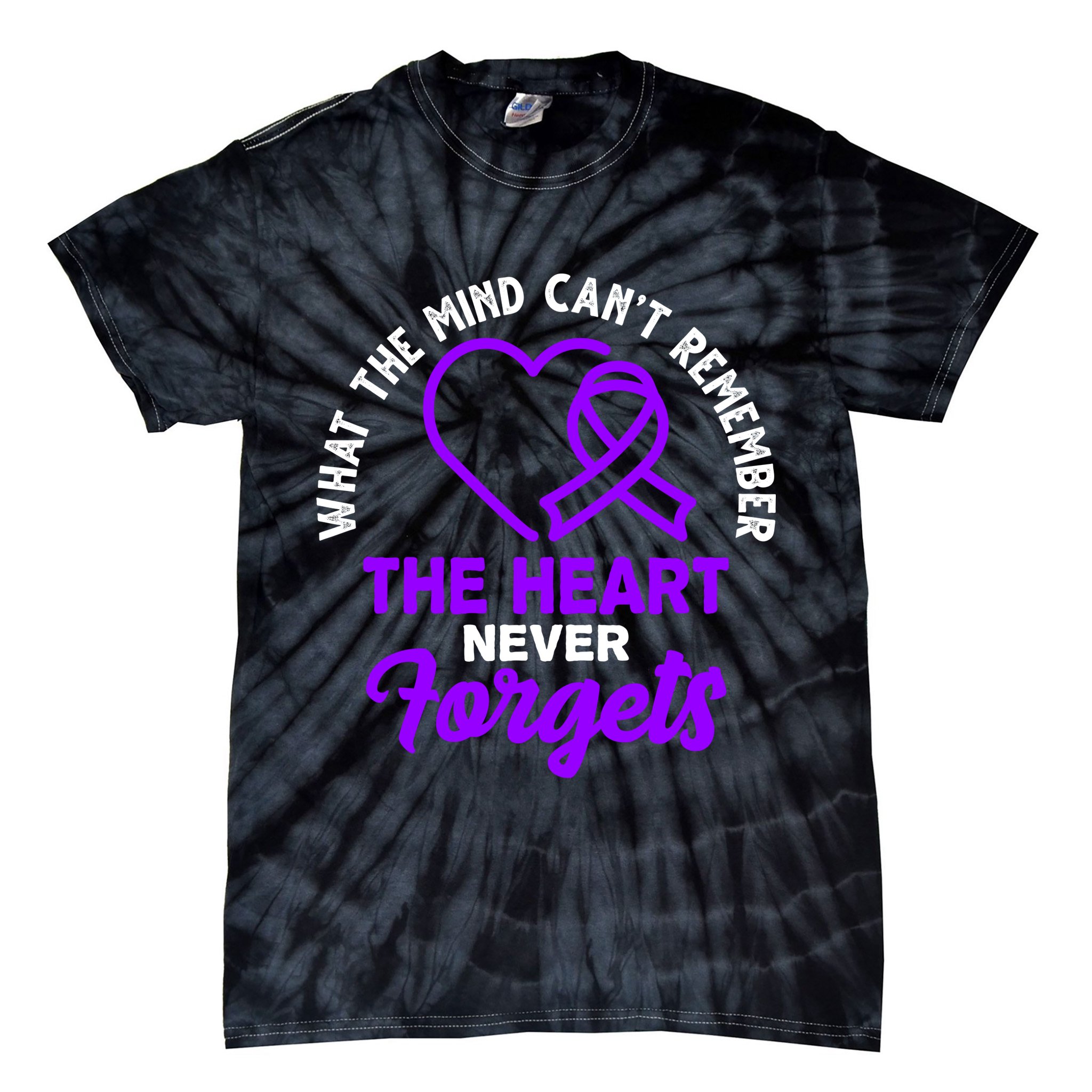 What The Mind Can't Remember The Heart Never Forgets Pancreatic Cancer Tie-Dye T-Shirt