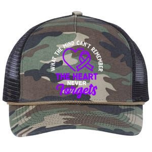 What The Mind Can't Remember The Heart Never Forgets Pancreatic Cancer Retro Rope Trucker Hat Cap