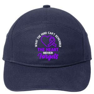 What The Mind Can't Remember The Heart Never Forgets Pancreatic Cancer 7-Panel Snapback Hat