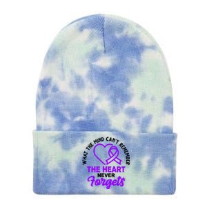 What The Mind Can't Remember The Heart Never Forgets Pancreatic Cancer Tie Dye 12in Knit Beanie