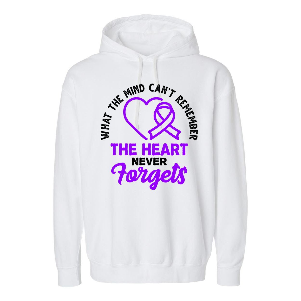 What The Mind Can't Remember The Heart Never Forgets Pancreatic Cancer Garment-Dyed Fleece Hoodie