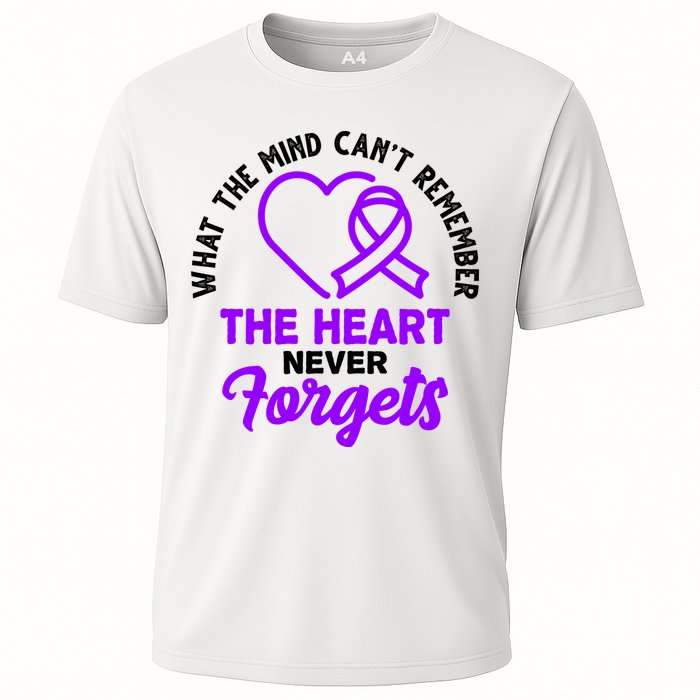 What The Mind Can't Remember The Heart Never Forgets Pancreatic Cancer Cooling Performance Crew T-Shirt