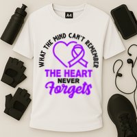 What The Mind Can't Remember The Heart Never Forgets Pancreatic Cancer Cooling Performance Crew T-Shirt