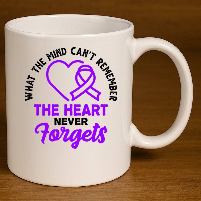 What The Mind Can't Remember The Heart Never Forgets Pancreatic Cancer 11oz C Handle Ceramic Mug