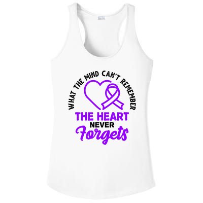 What The Mind Can't Remember The Heart Never Forgets Pancreatic Cancer Ladies PosiCharge Competitor Racerback Tank