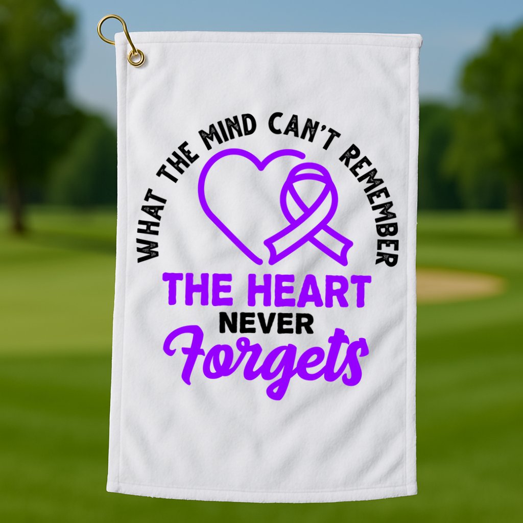 What The Mind Can't Remember The Heart Never Forgets Pancreatic Cancer Golf Towel