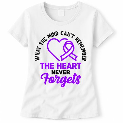What The Mind Can't Remember The Heart Never Forgets Pancreatic Cancer Womens T-Shirt