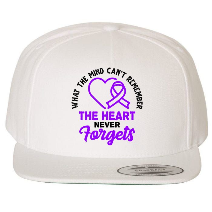 What The Mind Can't Remember The Heart Never Forgets Pancreatic Cancer Wool Snapback Cap