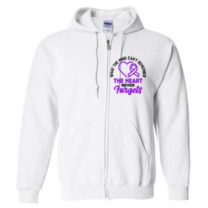 What The Mind Can't Remember The Heart Never Forgets Pancreatic Cancer Full Zip Hoodie