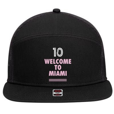Welcome To Miami Leo 10 GOAT 7 Panel Mesh Trucker Snapback Hat