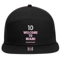 Welcome To Miami Leo 10 GOAT 7 Panel Mesh Trucker Snapback Hat