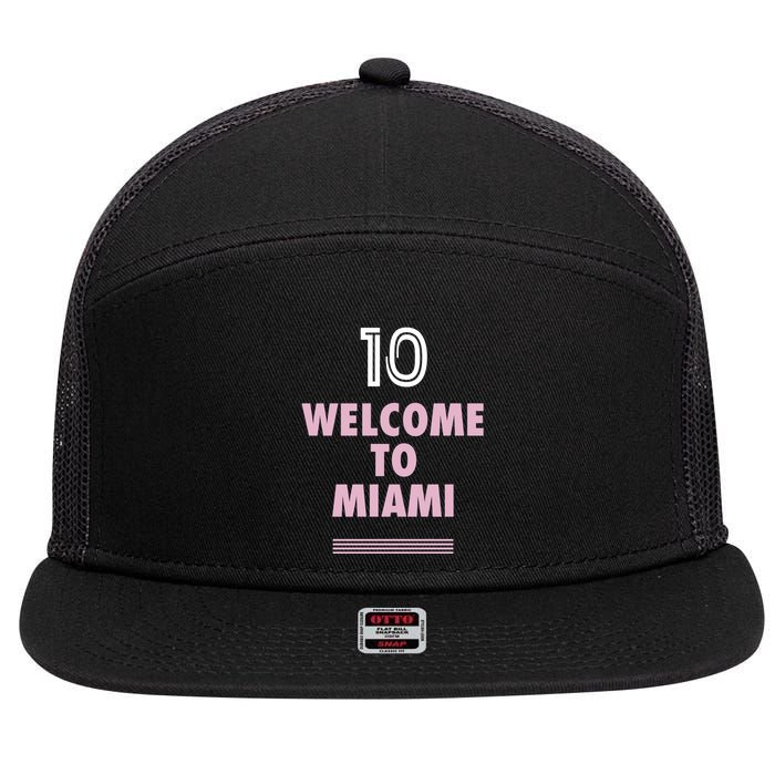 Welcome To Miami Leo 10 GOAT 7 Panel Mesh Trucker Snapback Hat