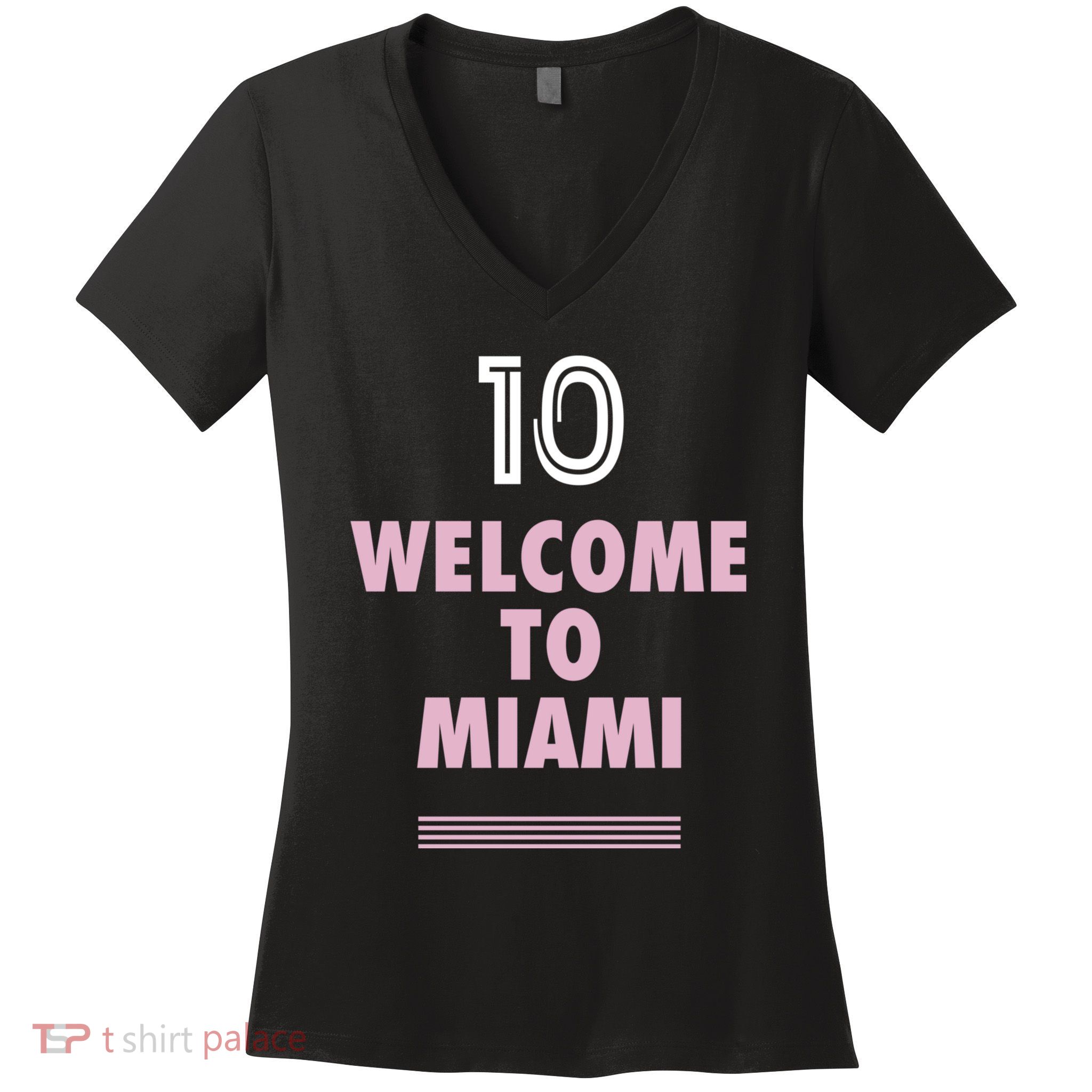 Welcome To Miami Leo 10 GOAT Women's V-Neck T-Shirt
