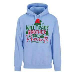 Will Trade My Brother For Present Ugly Christmas Sweater Fun Unisex Surf Hoodie