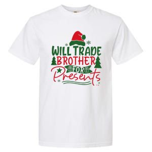 Will Trade My Brother For Present Ugly Christmas Sweater Fun Garment-Dyed Heavyweight T-Shirt