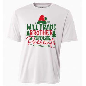 Will Trade My Brother For Present Ugly Christmas Sweater Fun Cooling Performance Crew T-Shirt