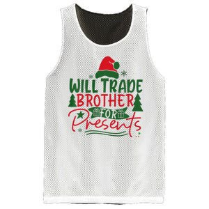 Will Trade My Brother For Present Ugly Christmas Sweater Fun Mesh Reversible Basketball Jersey Tank