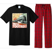 Who Tooted Model Train Lover Railroad Locomotive Conductor Pajama Set