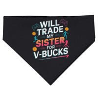 Will Trade My Sister For V Bucks Funny Gamer Design USA-Made Doggie Bandana