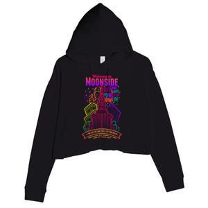 Welcome To Moonside Crop Fleece Hoodie