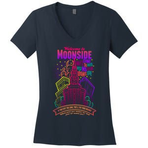 Welcome To Moonside Women's V-Neck T-Shirt