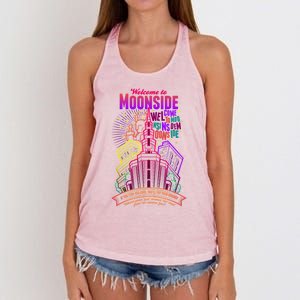 Welcome To Moonside Women's Knotted Racerback Tank