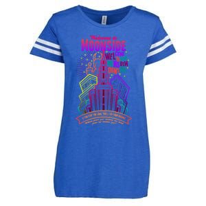 Welcome To Moonside Enza Ladies Jersey Football T-Shirt