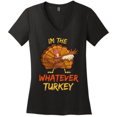 Whatever Turkey Matching Family Group Thanksgiving Party PJ Women's V-Neck T-Shirt