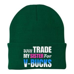 Will Trade My Sister For V Bucks Funny Video Games Player Knit Cap Winter Beanie