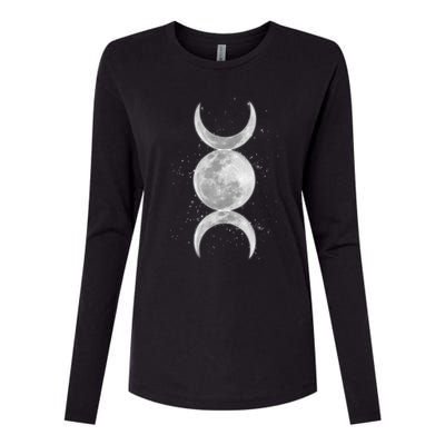 Wiccan Triple Moon Goddess Feminist Pagan Witch Halloween Womens Cotton Relaxed Long Sleeve T-Shirt