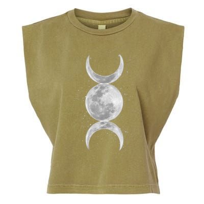 Wiccan Triple Moon Goddess Feminist Pagan Witch Halloween Garment-Dyed Women's Muscle Tee