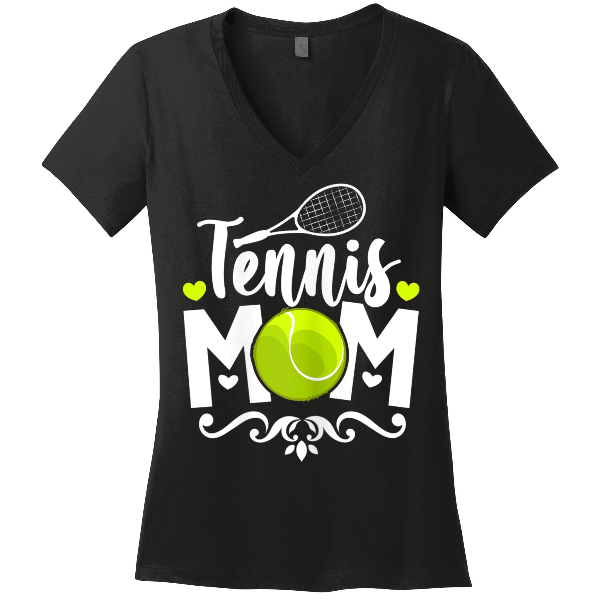 Womens Tennis Mom Women's V-Neck T-Shirt
