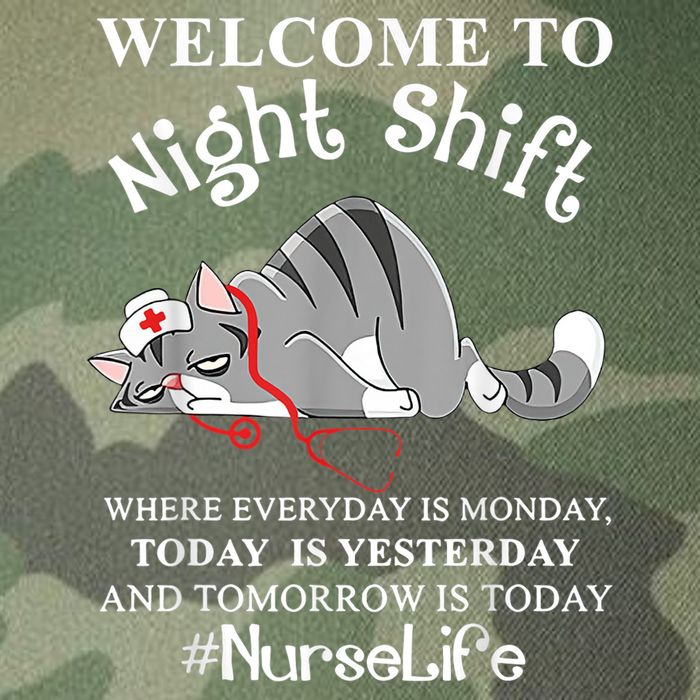 Welcome To Night Shift Where Everyday Is Monday Cat Nurse Legacy Tie Dye Trucker Hat