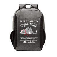 Welcome To Night Shift Where Everyday Is Monday Cat Nurse Vector Backpack