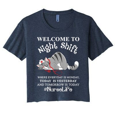 Welcome To Night Shift Where Everyday Is Monday Cat Nurse Crop Top