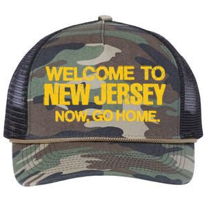 Welcome To New Jersey Now Go Home Retro Rope Trucker Hat Cap