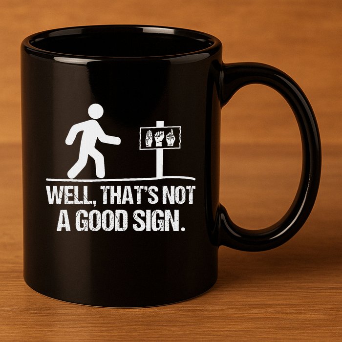 Well ThatS Not A Good Sign Asl Apparel Deaf Interpreter 11oz C Handle Ceramic Mug