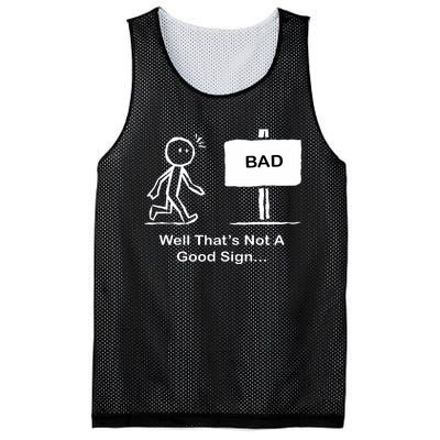 Well Thats Not A Good Sign Funny Stick Figure Mesh Reversible Basketball Jersey Tank