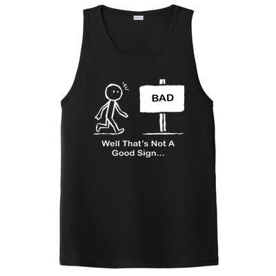 Well Thats Not A Good Sign Funny Stick Figure PosiCharge Competitor Tank