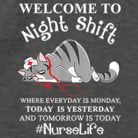 Welcome To Night Shift Where Everyday Is Monday Cat Nurse Vector Backpack
