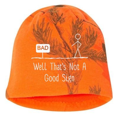 Well Thats Not A Good Sign Funny Stick Figure Family Kati - Camo Knit Beanie