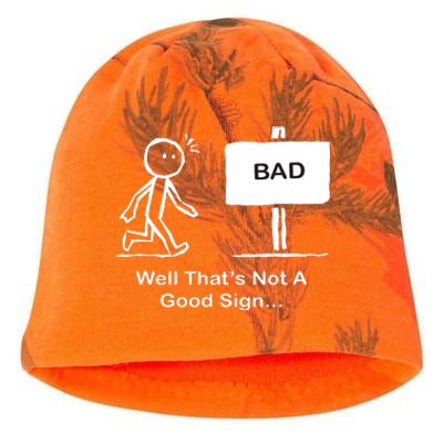 Well Thats Not A Good Sign Funny Stick Figure Kati - Camo Knit Beanie