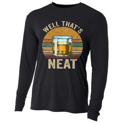 Well That's Neat Funny Retro Whiskey Bourbon Lovers Gifts Cooling Performance Long Sleeve Crew