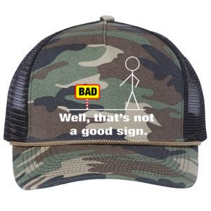 Well Thats Not A Good Sign Adult Humor Graphic Funny Retro Rope Trucker Hat Cap