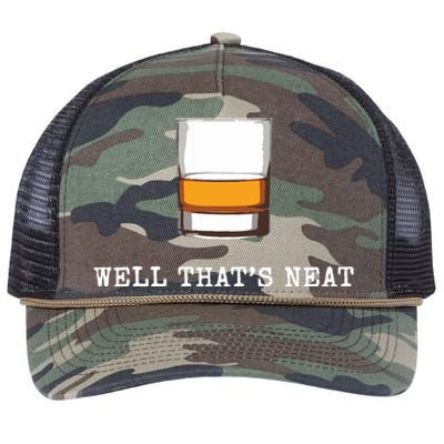 Well Thats Neat Funny Whiskey Old Fashioned Scotch Bourbon Retro Rope Trucker Hat Cap