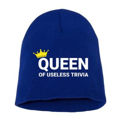 Wo's Trivia Night Queen Of Useless Trivia Lover Cute Gift Short Acrylic Beanie