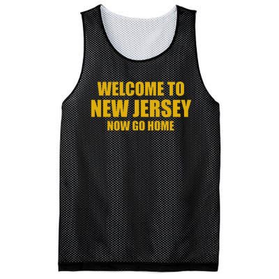 Welcome To New Jersey Now Go Home Mesh Reversible Basketball Jersey Tank