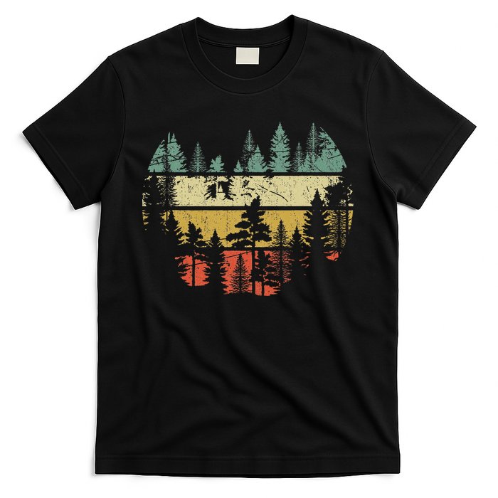 Wildlife Trees Outdoors Nature Retro Forest T-Shirt