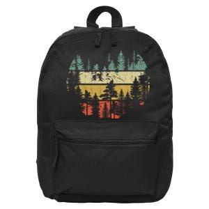 Wildlife Trees Outdoors Nature Retro Forest 16 in Basic Backpack